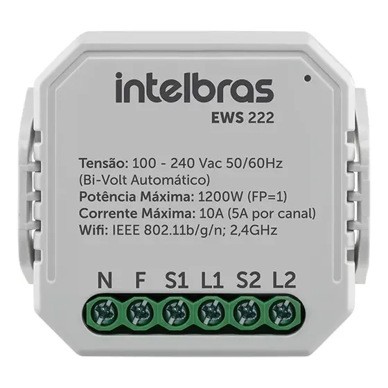 Interruptor Controlador De Cargas Wifi 2/2 Ews 222 Intelbras