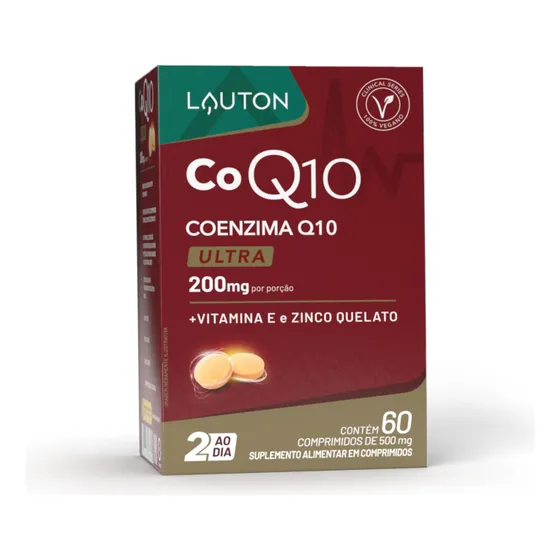Coenzima Q10 200mg 60 Cps - Coq10 + Vit E + Zinco - Lauton