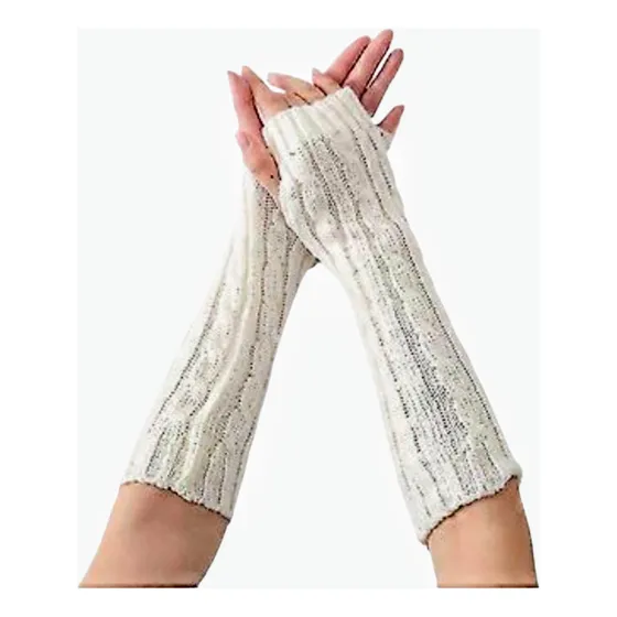 Guante Mitones Lana Polaina De Brazo Tejida Sin Dedos 30 Cm