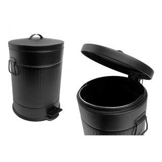 Cesto Basura Tacho Vintage Negro 12 Litros Tapa Cierre Suave Cesto Basura Tacho Vintage Negro 12 Litros Tapa Cierre Suave