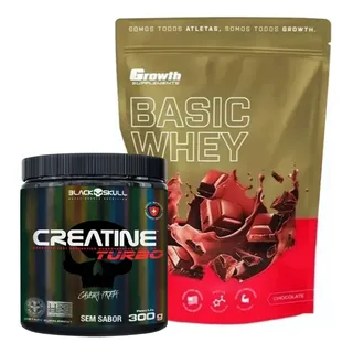 Kit Whey 1kg Creatina 300g Growth E Black Skull Kit Whey 1kg Creatina 300g Growth E Black Skull