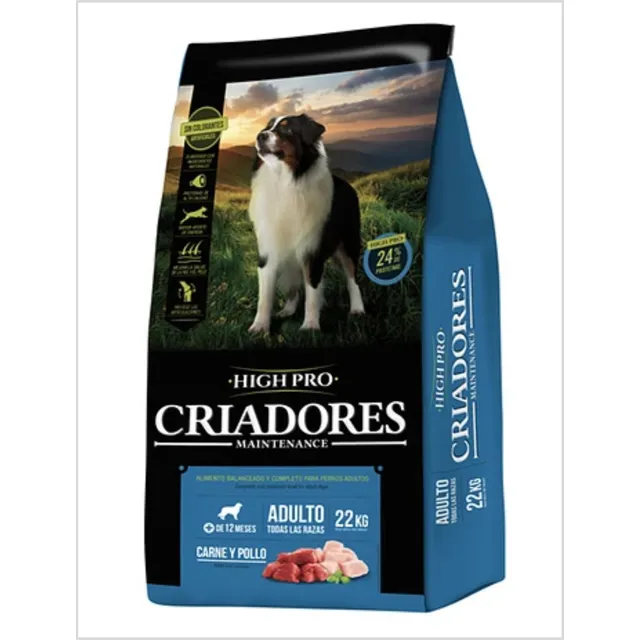 Highpro Criado Premium 22kg Carne Y Pollo Para Perros Adulto