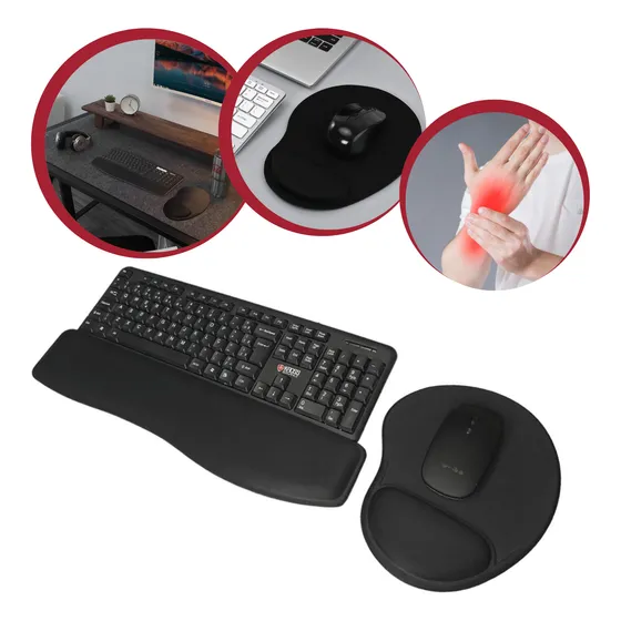 Kit Mousepad + Apoio Ergonômico Teclado