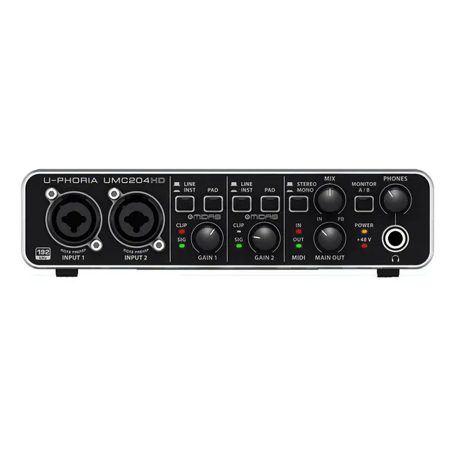 Behringer Umc-204hd U-phoria Interface 2 Entradas 4 Salid Cantidad De Entradas 2 Cantidad De Salidas 2
