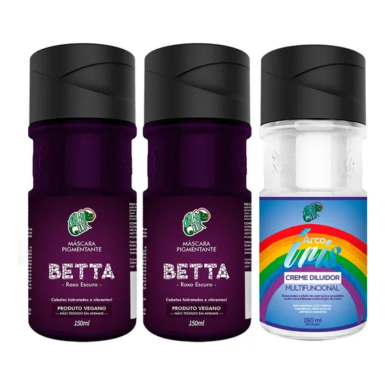 Kit 2 Máscaras Betta + Creme Diluidor 150ml - Kamaleão Color