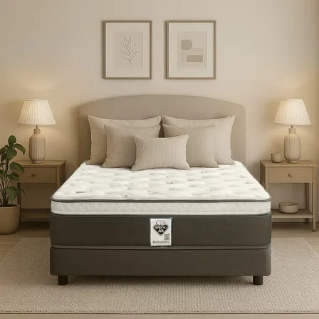 Colchón Spring Air Sleeper Matrimonial Color Blanco/gris Tecnología Performance