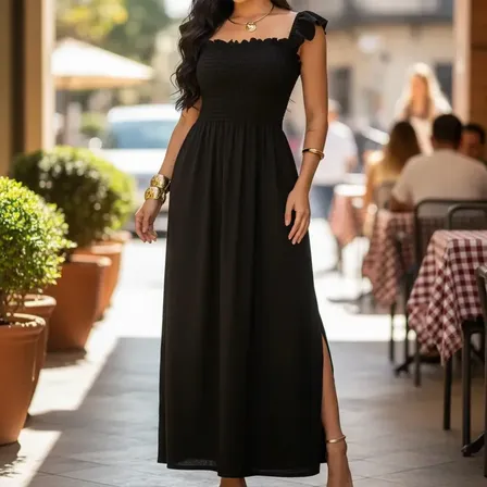 Vestido Longo Casual Soltinho Alcinha Verao Festa Evangelico