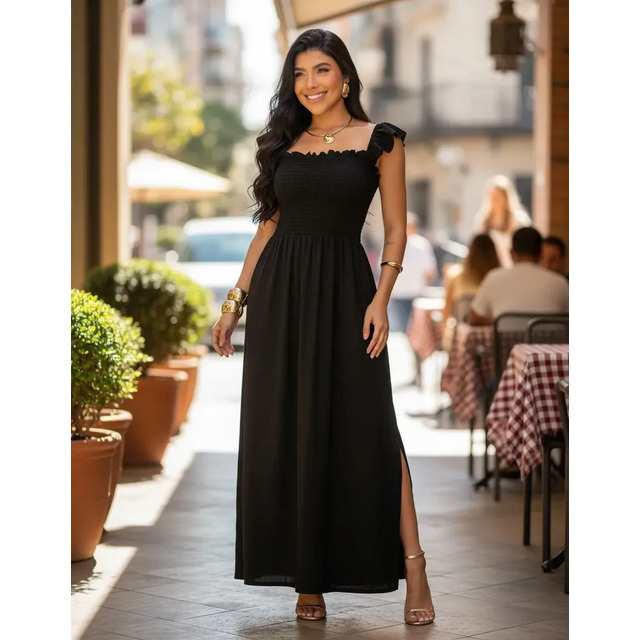 Vestido Longo Casual Soltinho Alcinha Verao Festa Evangelico Vestido Longo Casual Soltinho Alcinha Verao Festa Evangelico