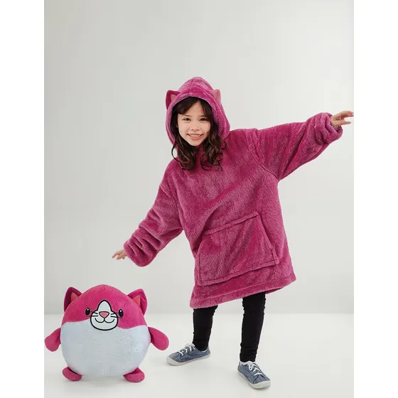 Peluche Convertible En Buzo Con Capucha Niños Suave Abrigado