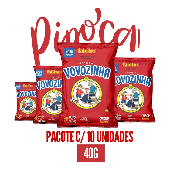 Fardo Pipoca Doce Vovozinha C/10un Revenda Direto Distribuid