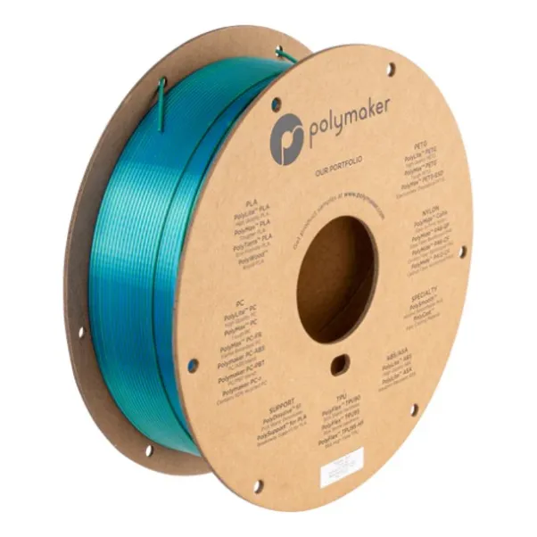 Filamento Polymaker Polylite Dual Silk Colors, 1.75mm - 1kg Color Caribbean Sea Blue-Green