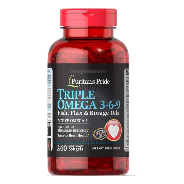 Triple Omega 3-6-9 De Puritan's Pride 240 Softgel Sin Sabor