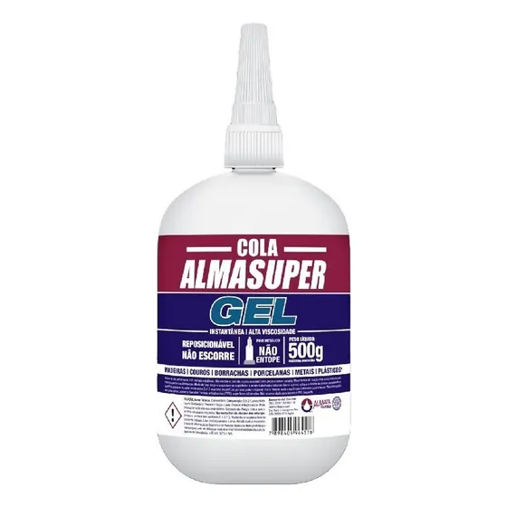 Cola Adesivo Instantâneo Gel Alta Viscosidade Almasuper 500g Almata