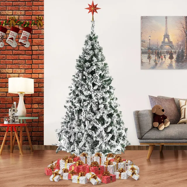 Arbol Navidad Naviplastic Pino Glaciar Vde Nevado No7 220cm Color Verde
