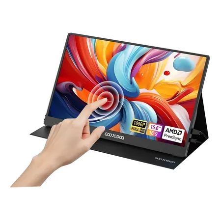Monitor Táctil Goojodoq Ac1065 15.6'' Lcd Portátil 1080p Para Laptop Pc Ps4 Negro