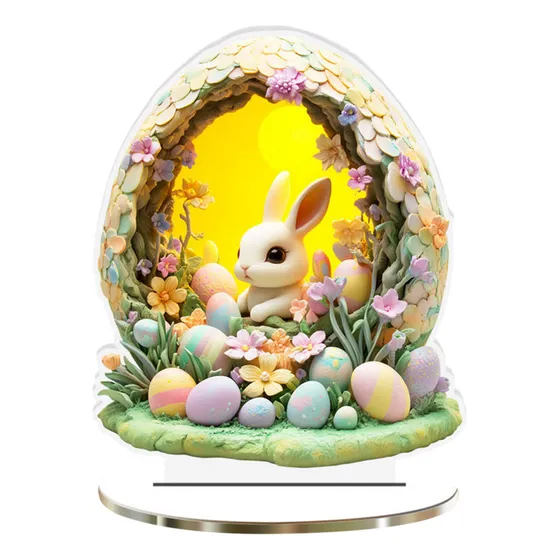 Huevos De Conejo De Pascua De Acrílico Para Escritorio Con D