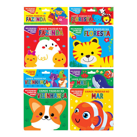 Coleção Livro De Pano 01 - Kit Com 4 Livros De Pano Coleção Livro De Pano 01 - Kit Com 4 Livros De Pano