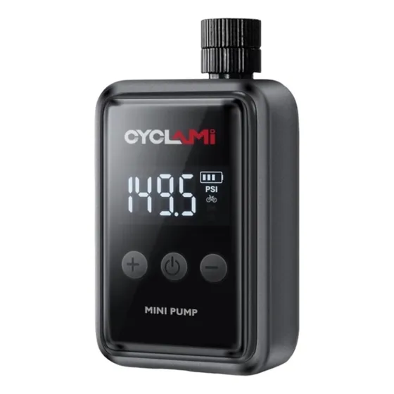 Minibomba de aire Cyclami con pantalla de compresor, bicicleta de 150 psi, color negro