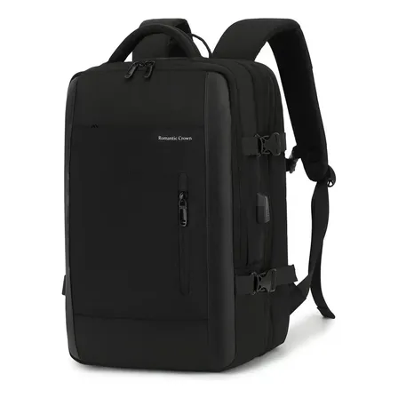 Mochila Viagem Feminina Masculina Para Notebook Executiva Cor Preto Liso