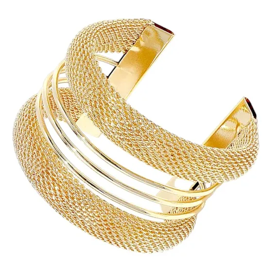Brazalete Pulsera Ajustable Hierro Chapado Mujer Elegante