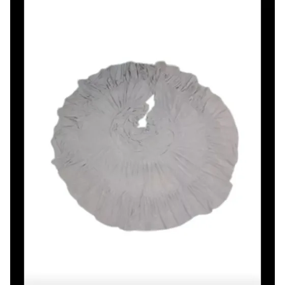 Pollera Beige Plato Doble Volados Folklore Adulto 