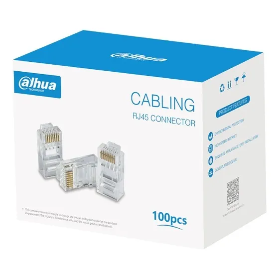 Conectores Rj45 | Cat6 | Dahua | 100 Unidades