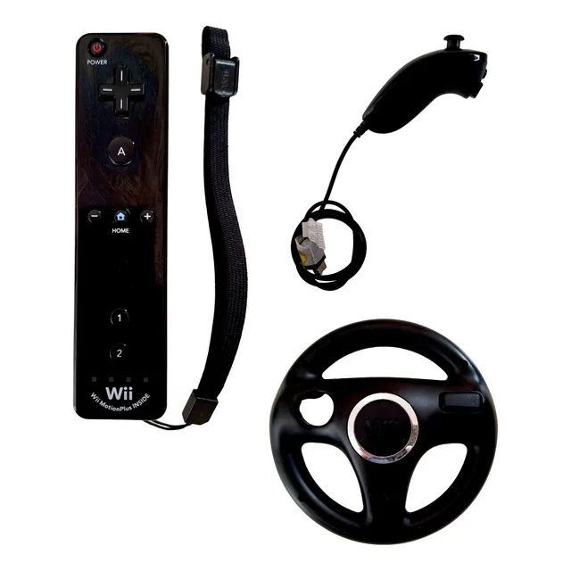 Set Wiimote Motion Plus Inside + Nunchuk + Volante Original 