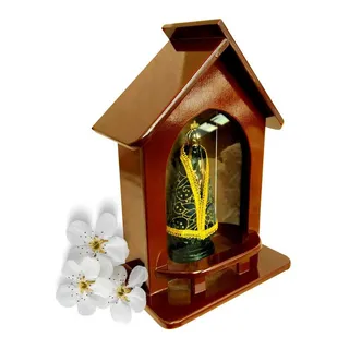 OratĂłrio De Madeira Capela Com Luz Bivolt Com Imagem 33cm OratĂłrio De Madeira Capela Com Luz Bivolt Com Imagem 33cm