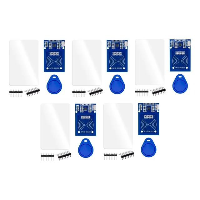 5 Kits De Lector Rfid Rc522 Con Tarjeta Y Llavero 13.56mhz