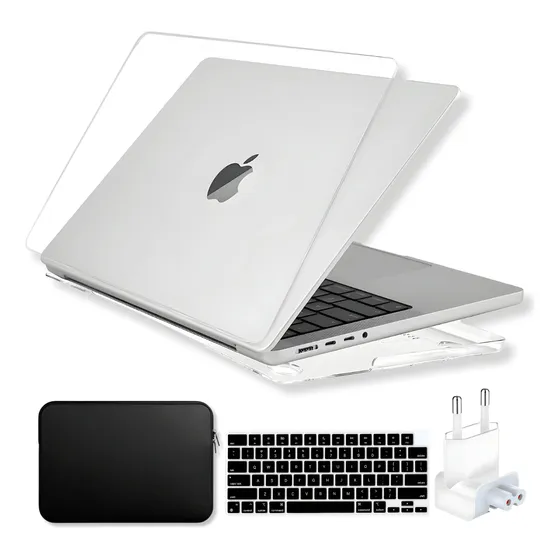 Capa P/ Macbook Pro 14p M4 M3 M2 M1 Kit+plug+bag+pel/teclado