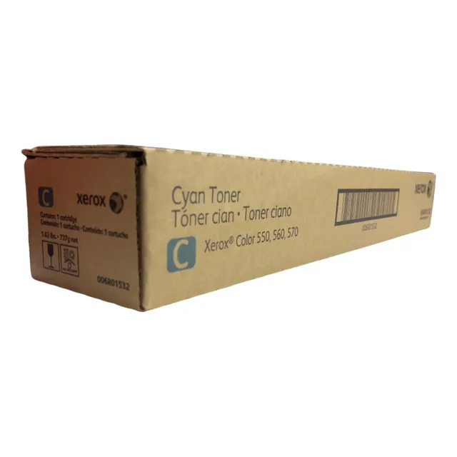Toner Xerox Original Color Cian 550 560 570 Tinta Cian Alta Capacidad 32,000 Páginas Código 006R01532 Cartucho Original Marca Xerox