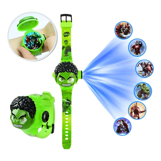 Relógio Infantil Do Hulk Com Projetor De Imagens Parede Teto