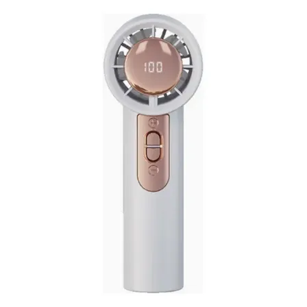Mini Ventilador Portátil Recargable Con Pantalla Led Blanco