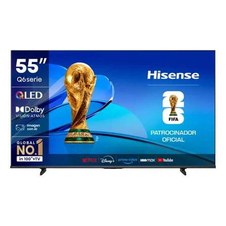 Televisor Qled 55 Negro 55q6qv 4k Hisense