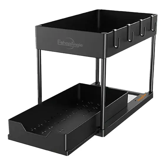 Organizador De Cocina Estante De Almacenamiento De 2 Niveles Negro