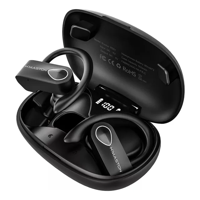 Fone H'maston Bluetooth 5.3 Tws Sem Fio Com Led 80mah 15h