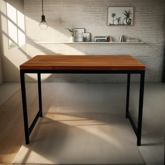 Escritorio De Hierro Y Madera