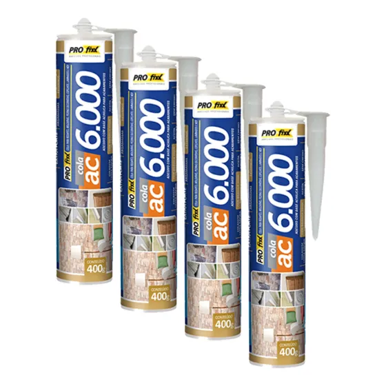 4 Colas Ac6000 Cola Molduras Sanca Gesso Mdf Pedras Pastilha