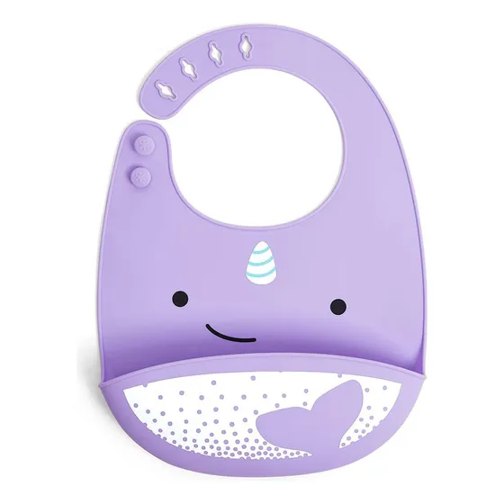 Babador Skip Hop Zoo Fold & Go Silicone Bib Baleia