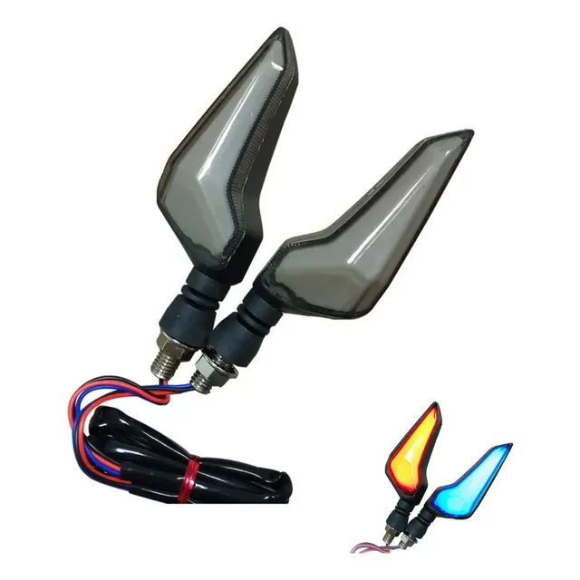 Luces Luz De Cruce Moto Led Universales Azul Ambar Par Led