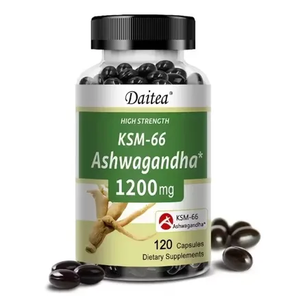 Ksm 66 Ashwagandha 120 Cápsulas Daitea Suplemento Herbal Vegano Sin Sabor