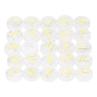 Juego De 25 Piedras Rúnicas Redondas Grabadas Con Símbolos P Juego De 25 Piedras Rúnicas Redondas Grabadas Con Símbolos P