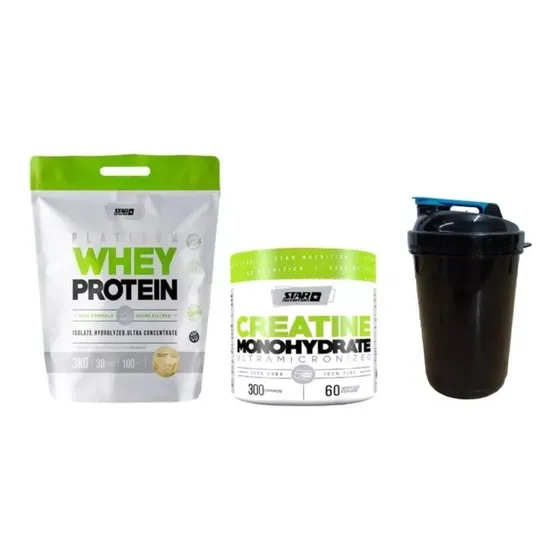 Platinum Whey Protein Star Nutrition 3kg + Creatina + Shaker