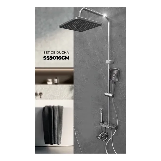 Juego De Ducha Acero Inoxidable Color Gun Metal