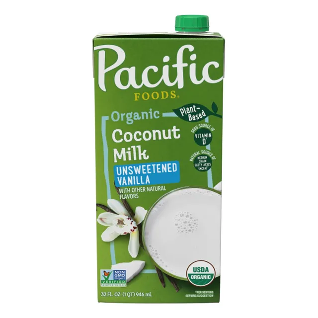 Leche De Coco Vainilla Sin Azúcar Pacific Foods 946ml