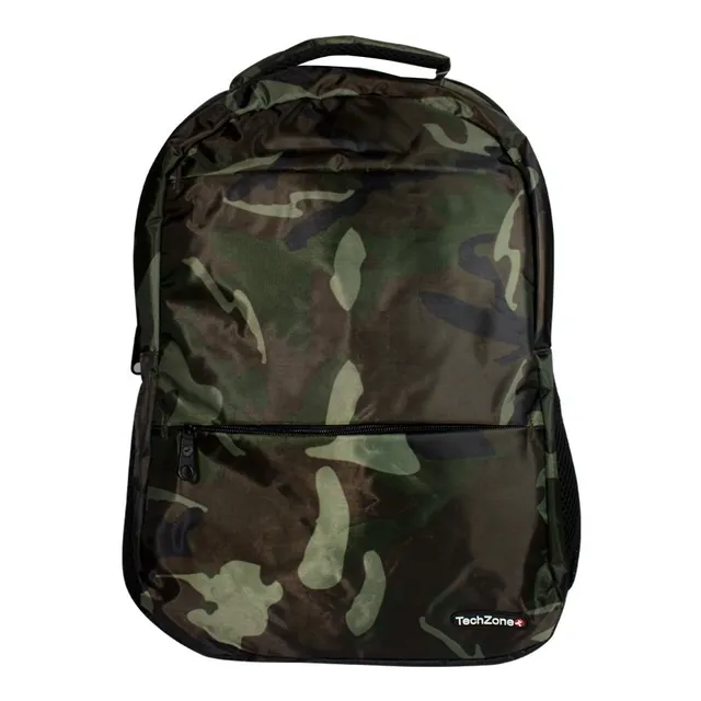 Techzone Warrior Porta Laptop Resistente Diseño Camuflaje Color Verde oscuro