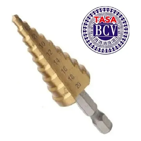 Mecha Cónica Para Taladro Escalonada Titanio 4 Hasta 20mm 