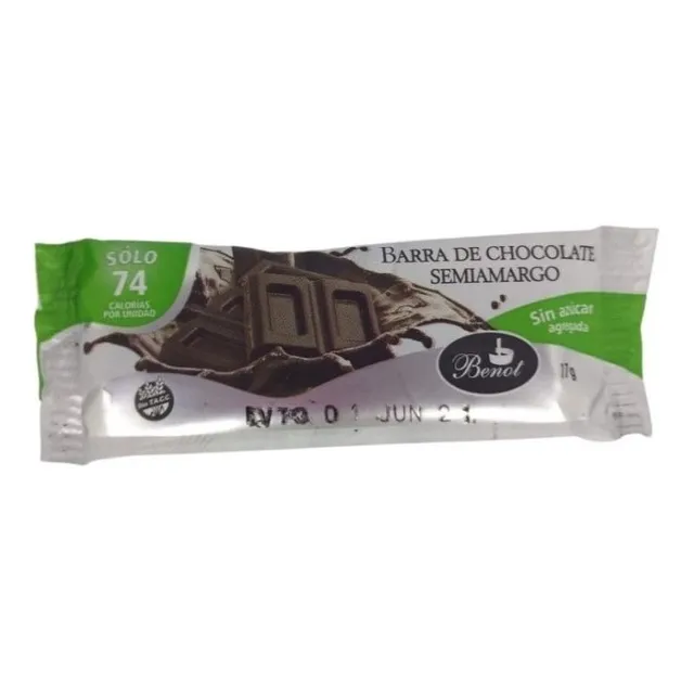 Barra Chocolate Benot Semiamargo X Unidad 17 Gr.