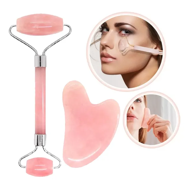 Set Rodillo Y Gua Sha Anti Envejecimiento Todo Tipo De Piel
