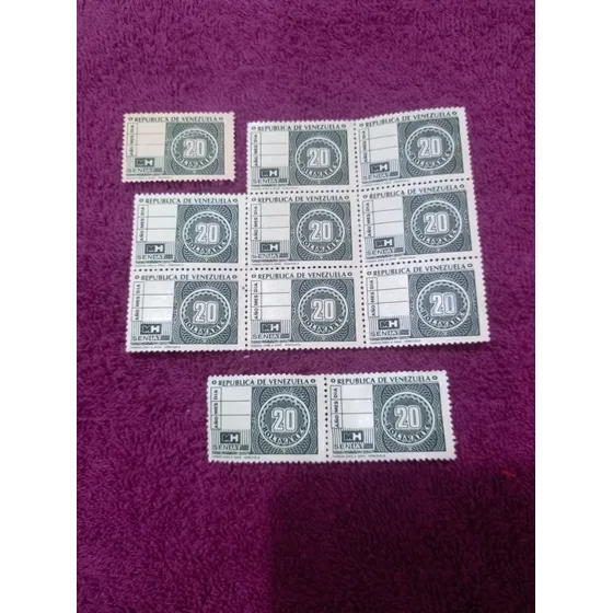 Timbre Fiscal Estampilla De 20 Bolívares Antigua